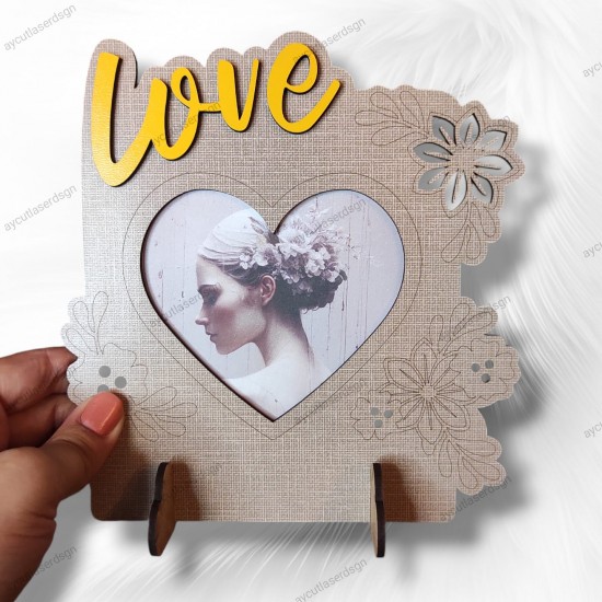 Kalpli Love Özel Ayaklı Vizon Çerçeve