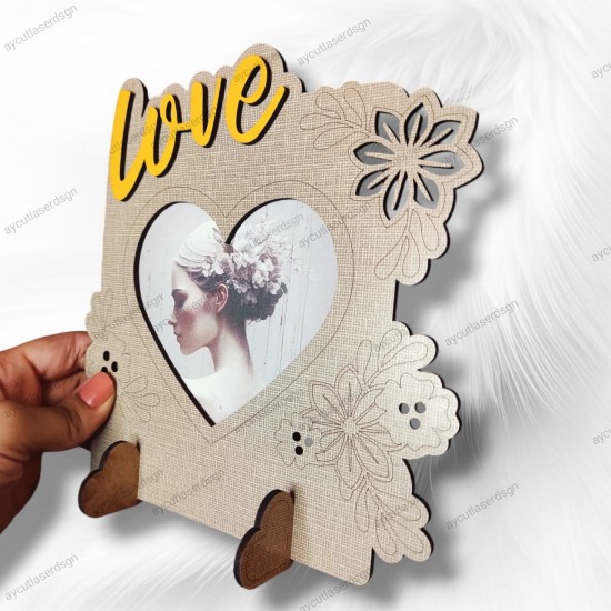 Kalpli Love Özel Ayaklı Vizon Çerçeve