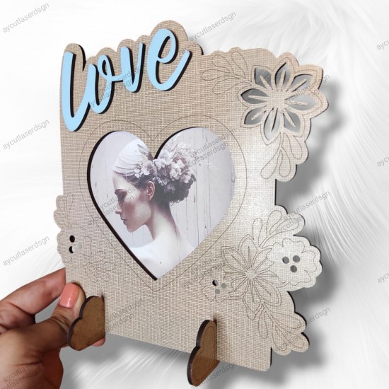 Kalpli Love Özel Ayaklı Vizon Çerçeve