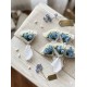 Mini Love Flowers Çiçek Buketi, Solmayan Yapay Mini Buket Mavi 50 li
