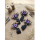 Mini Love Flowers Çiçek Buketi, Solmayan Yapay Mini Buket Turkuaz Mor 50 li