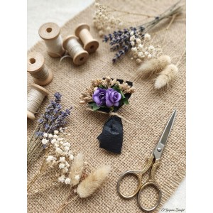 Mini Love Flowers Çiçek Buketi, Solmayan Yapay Mini Buket Turkuaz Mor 50 li