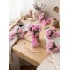 Mini Love Flowers Çiçek Buketi, Solmayan Yapay Mini Buket Pembe 50 li