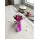 Mini Love Flowers Çiçek Buketi, Solmayan Yapay Mini Buket Fuşya10 lu
