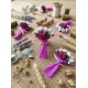 Mini Love Flowers Çiçek Buketi, Solmayan Yapay Mini Buket Fuşya10 lu