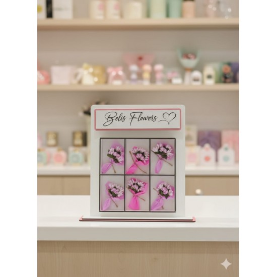 Çiçek Otomatı Makinesi Love Flowers Kişiye Özel Mini Buketli Sevgiliye Hediye Ledli Beyaz