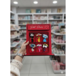 Çiçek Otomatı Makinesi Love Flowers Kişiye Özel Mini Buketli Sevgiliye Hediye Ledli Kırmızı