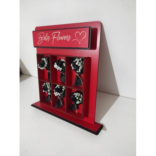 Çiçek Otomatı Makinesi Love Flowers Kişiye Özel Mini Buketli Sevgiliye Hediye Ledli Kırmızı