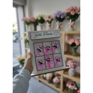 Çiçek Otomatı Makinesi Love Flowers Kişiye Özel Mini Buketli Sevgiliye Hediye Ledli Beyaz