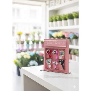 Çiçek Otomatı Makinesi Love Flowers Kişiye Özel Mini Buketli Sevgiliye Hediye Ledli Pembe