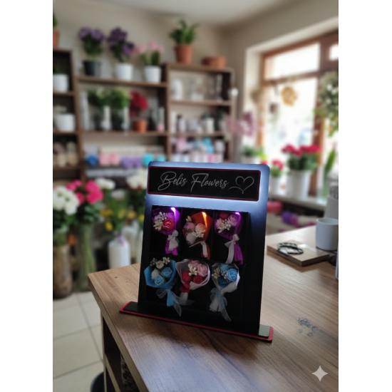 Çiçek Otomatı Makinesi Love Flowers Kişiye Özel Mini Buketli Sevgiliye Hediye Ledli