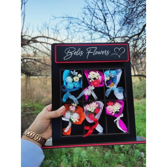 Çiçek Otomatı Makinesi Love Flowers Kişiye Özel Mini Buketli Sevgiliye Hediye Ledli